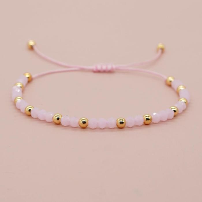 Simple Original Design Light Luxury Style Bracelet Copper Beads Rainbow Crystal Beads Adjustable Wholesale Women's Br...