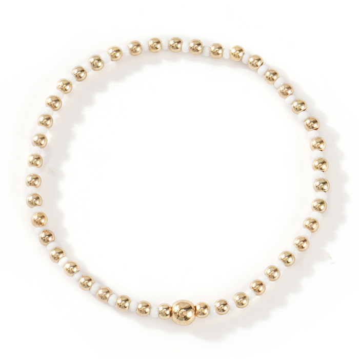 Fashion Girls Gold Beaded Stackable Friendship Bracelet Set Handmade Beaded Bracelet High-End Feel