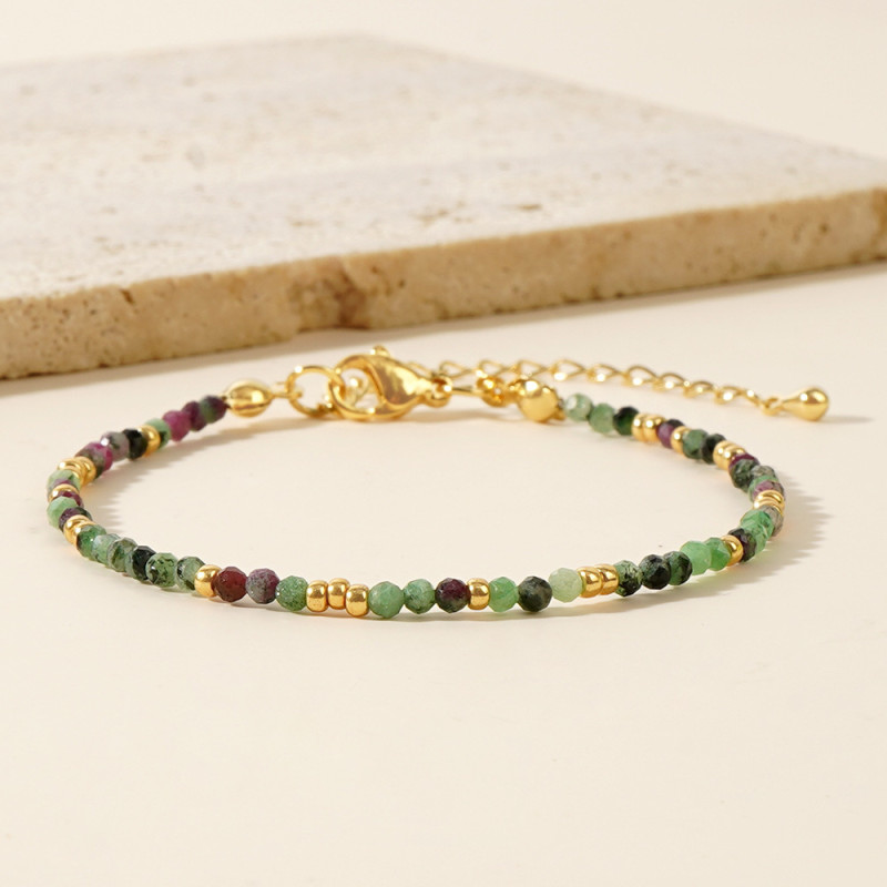 Cross-Border Hot-Selling New Bohemian Style Colorful Natural Stone Bracelet Women's Fashion Light Luxury Versatile