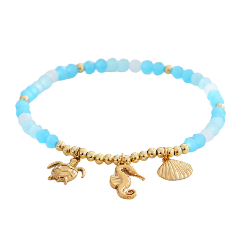 Summer Ocean Bohemian Style Blue Crystal Bracelet for Women Natural Crystal Bracelet Niche Design Simple Style