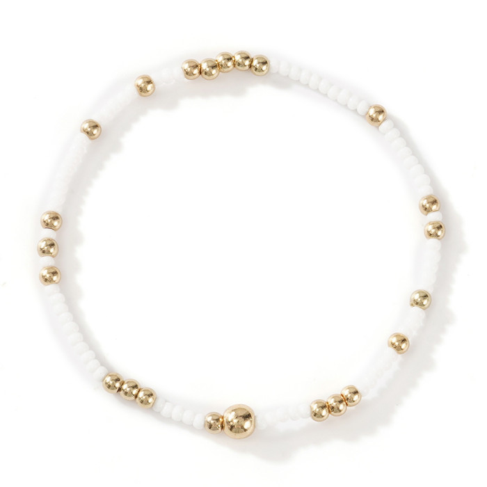 Fashion Girls Gold Beaded Stackable Friendship Bracelet Set Handmade Beaded Bracelet High-End Feel