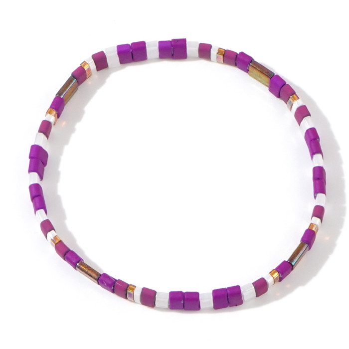 Retro Ethnic Style Japanese Tila Bead Bracelet for Women Bohemian Style Elastic Beaded Bracelet Wholesale