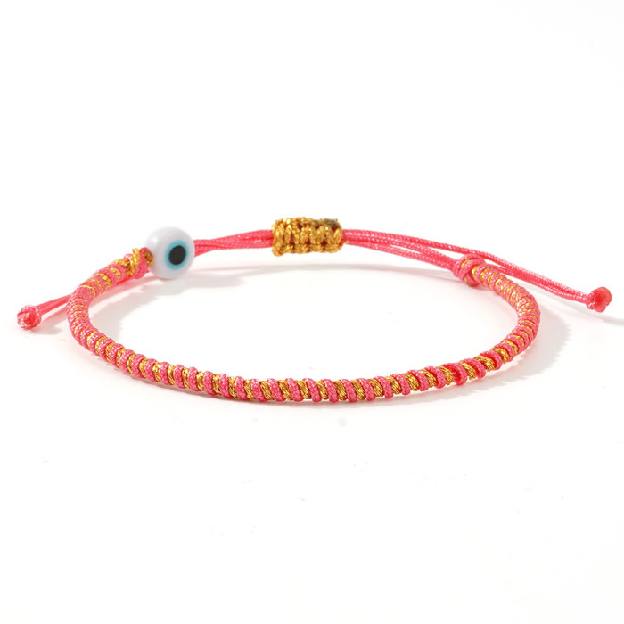 Bohemian Style Twisted Rope Bracelet for Women with Glass Flat Beads Design Jewelry Bracelet Simple Casual Fashion Br...