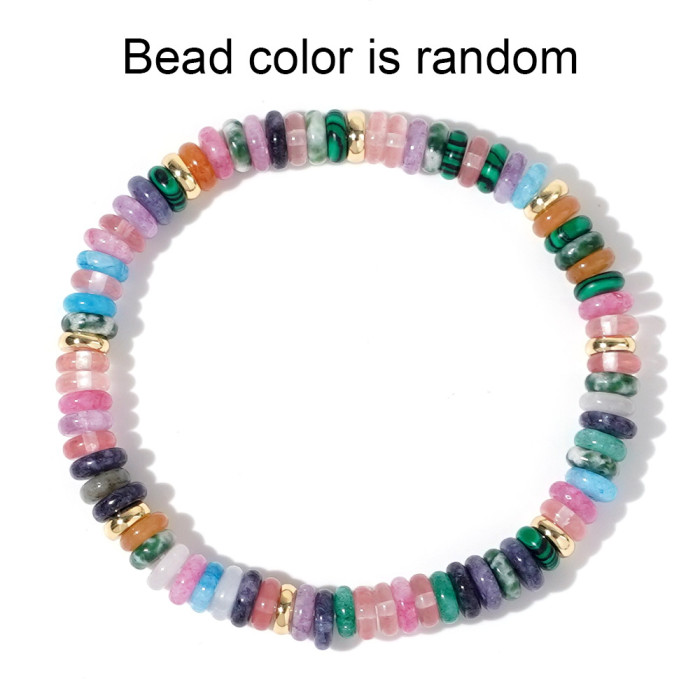 Cross-Border European and American Fashion Original Design Colorful Abacus Beads Semi-Precious Stone Bracelet Women's Bracelet Beaded Bracelet Jewelry