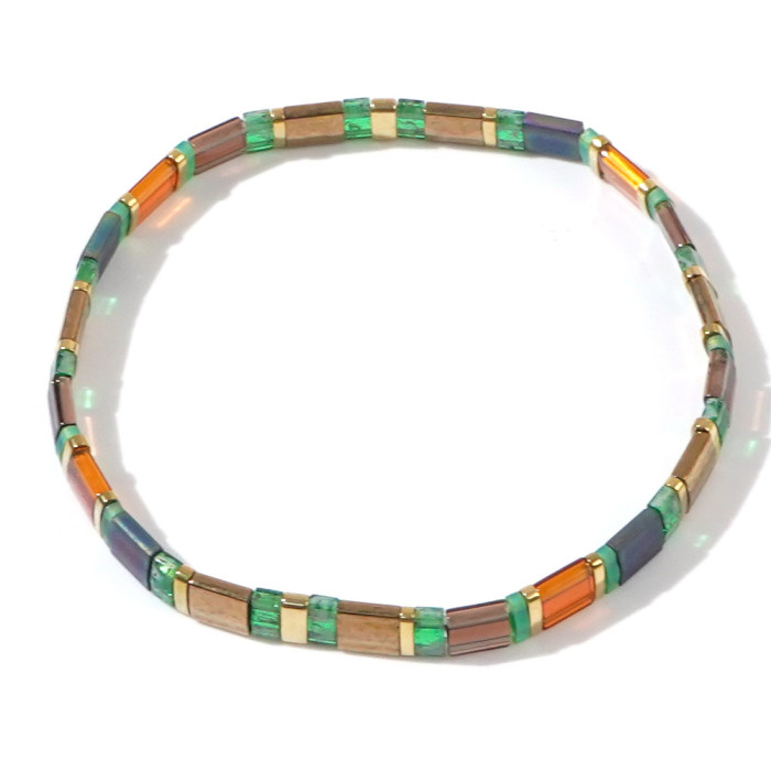 Retro Ethnic Style Japanese Tila Bead Bracelet for Women Bohemian Style Elastic Beaded Bracelet Wholesale