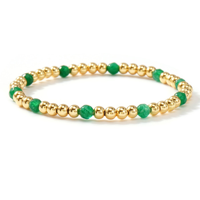 Natural Stone Beaded Bracelet for Women, Light Luxury Vintage Layered Set, 2025 New Ins Niche Design Versatile Bracelet