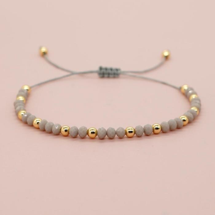 Simple Original Design Light Luxury Style Bracelet Copper Beads Rainbow Crystal Beads Adjustable Wholesale Women's Br...