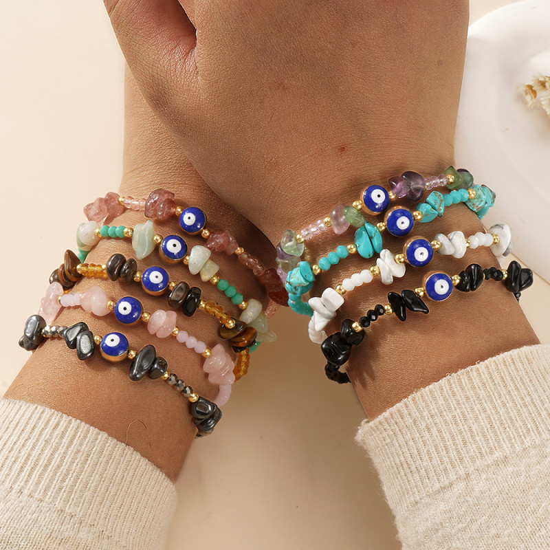 Cross-Border Howlite Crystal Bracelet Demon Eye Design Fashion Jewelry Elegant Choice Simple Versatile Option