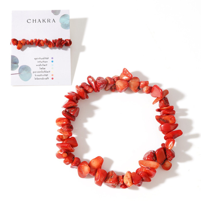 Raw Stone Crystal Mineral Raw Stone Women's Bracelet Irregular Crushed Stone Pink Quartz Elastic Cord Bracelet Jewelry Gift In Stock