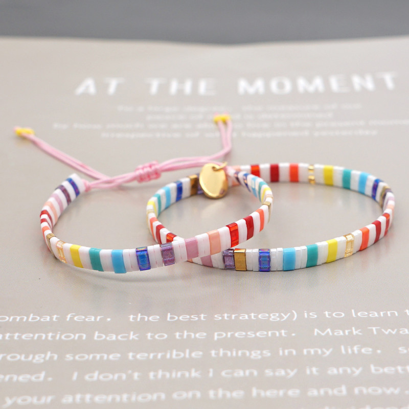 Cross-Border Hot-Selling Niche Retro Bohemian Hand Jewelry Beach Style Tila Bead Trendy Bracelet for Women