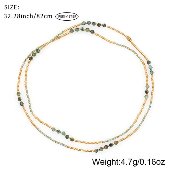 New Chinese Style Beaded Bracelet for Women, Vintage Ethnic Style, Multi-layered Natural Stone Crystal Bracelet, Hand Rope Accessory