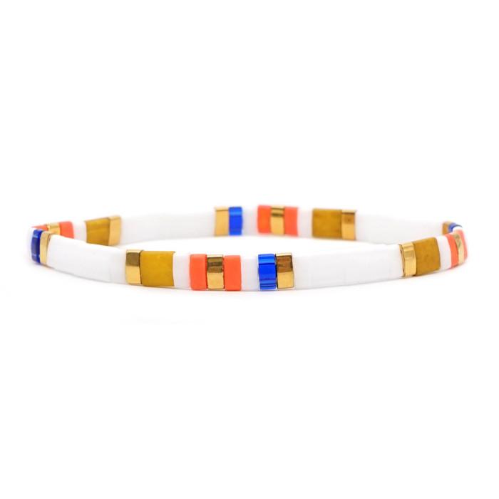 European and American Tila Bead Bracelet Jewelry for Women Bohemian Colorful Mixed Bracelet Vintage Geometric Bracelet