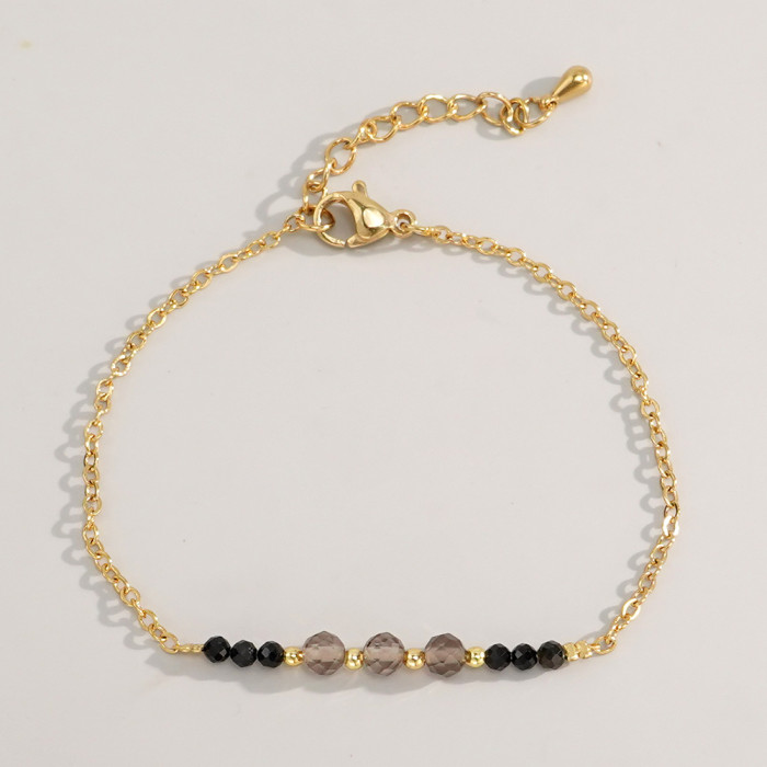 Cross-Border Hot-Selling Bohemian Bracelet Niche High-End Copper Bead O-Chain Semi-Precious Stone Bracelet Jewelry Wholesale