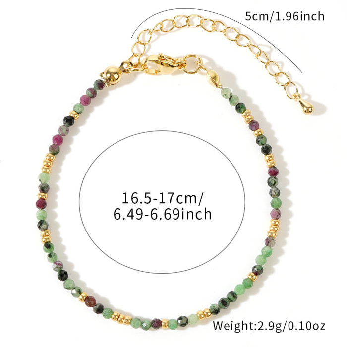 Cross-Border Hot-Selling New Bohemian Style Colorful Natural Stone Bracelet Women's Fashion Light Luxury Versatile