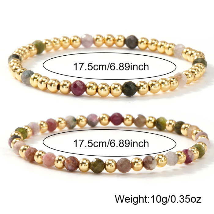 Natural Stone Beaded Bracelet for Women, Light Luxury Vintage Layered Set, 2025 New Ins Niche Design Versatile Bracelet
