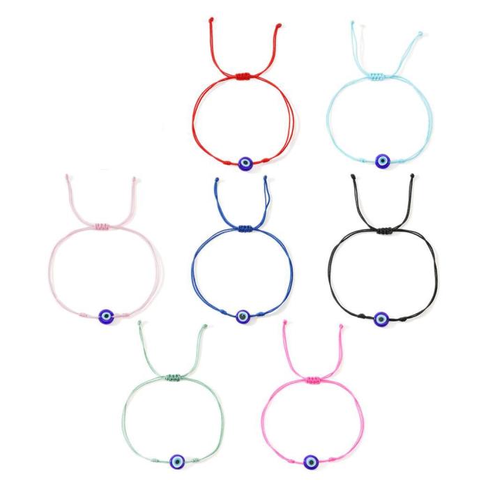 Minimalist Commuting Glass Bead Eye Bracelet Devil's Eye Multicolor Hot-Selling Thin Bracelet Wholesale Hand Jewelry