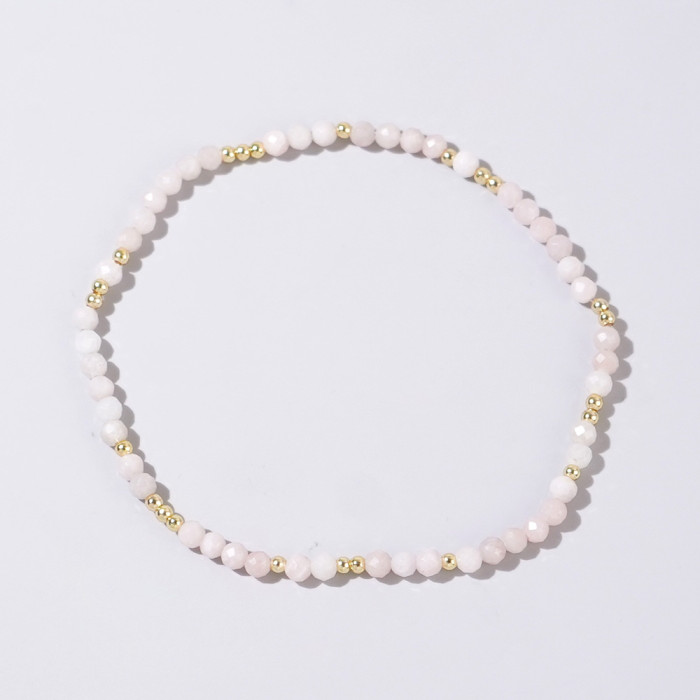 Natural Stone Elastic Cord Bracelet Multi-Color Mixed Japanese and Korean Style Small Particle Crystal Stone Jewelry Bracelet Ins Hot Style Jewelry