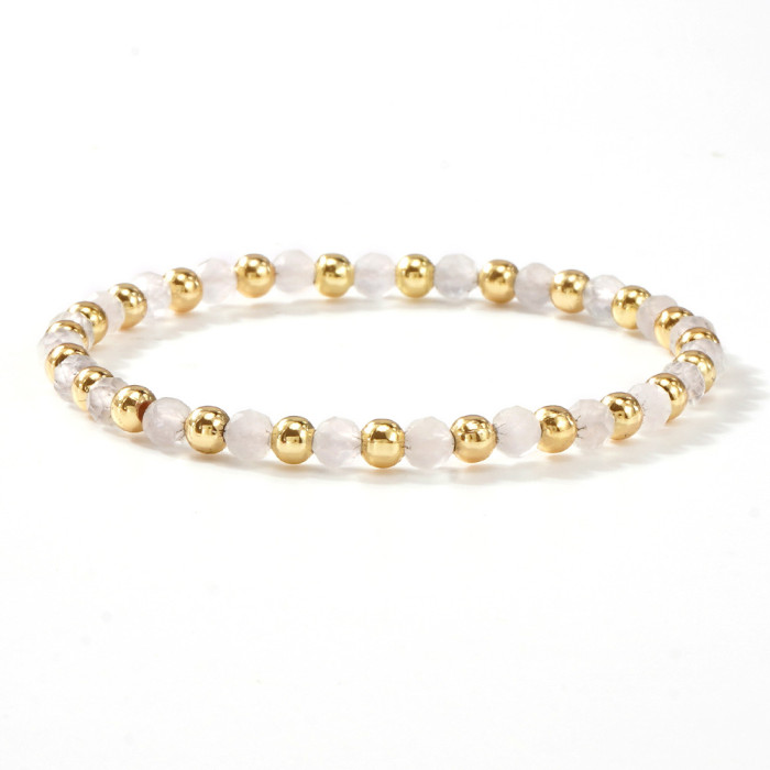 Natural Stone Beaded Bracelet for Women, Light Luxury Vintage Layered Set, 2025 New Ins Niche Design Versatile Bracelet