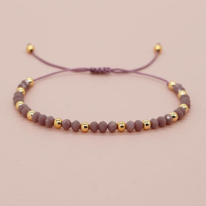 Simple Original Design Light Luxury Style Bracelet Copper Beads Rainbow Crystal Beads Adjustable Wholesale Women's Br...