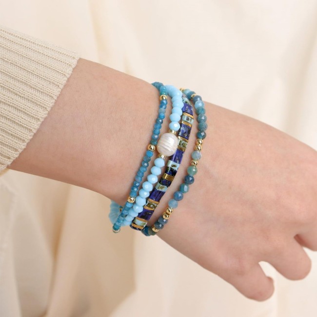Cross-Border New Multi-Layer Stacked Beaded Bracelet for Women Vintage Versatile Bracelet Ins Niche Design Fashion Jewelry