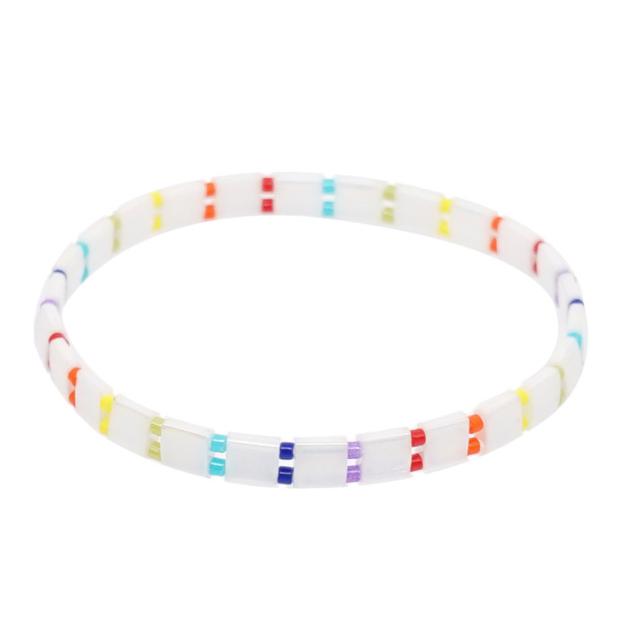 European and American Tila Bead Bracelet Jewelry for Women Bohemian Colorful Mixed Bracelet Vintage Geometric Bracelet