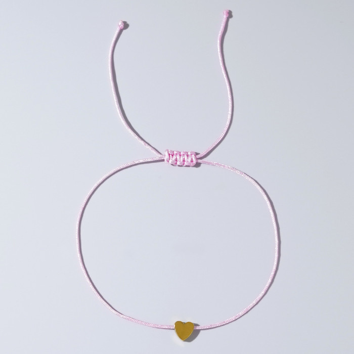Cross-Border Hot-Selling Minimalist Heart Natural Stone Bracelet Couple Best Friend Commemorative Gift Small Accessories Wholesale Stall Bracelet