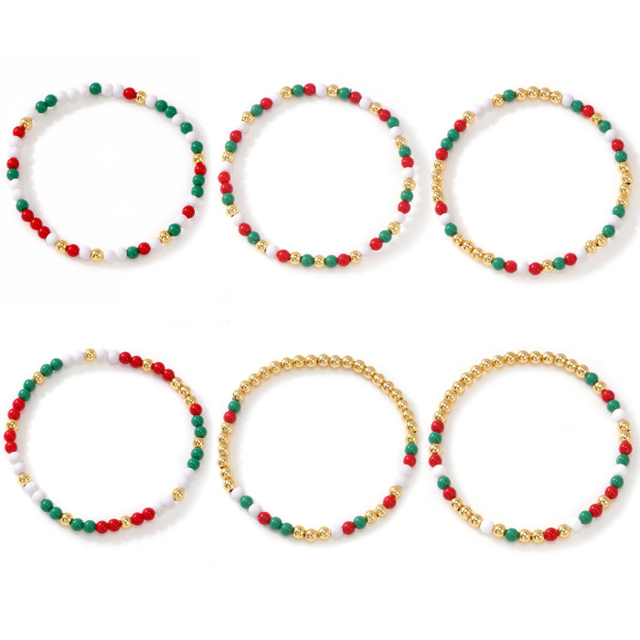 Hot-Selling 5-in-1 Bohemian Style Multi-Layer Beaded Bracelet Ethnic Style Cute Christmas Hand Jewelry Wholesale