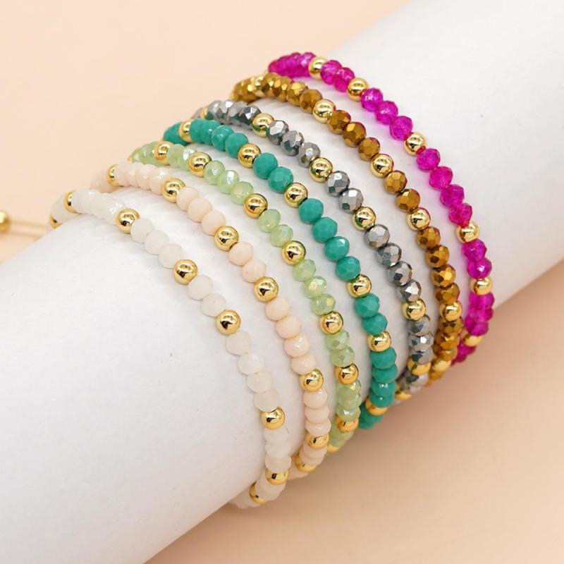 European and American Amazon Cross-Border New Crystal Gold Bead Bracelet Elegant Women's Jewelry Manufacturer Direct Sale Bracelet for Women