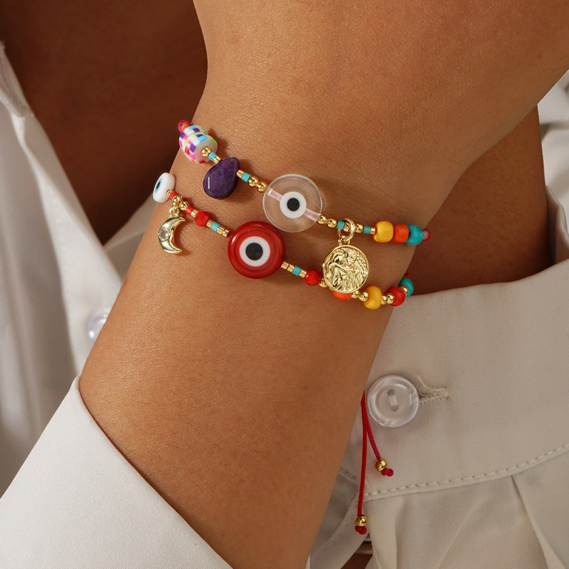 Candy Color Tourmaline Crystal Bracelet for Women Gift High-Value Colorful Bracelet Niche Design Sweet Cool Hand Rope