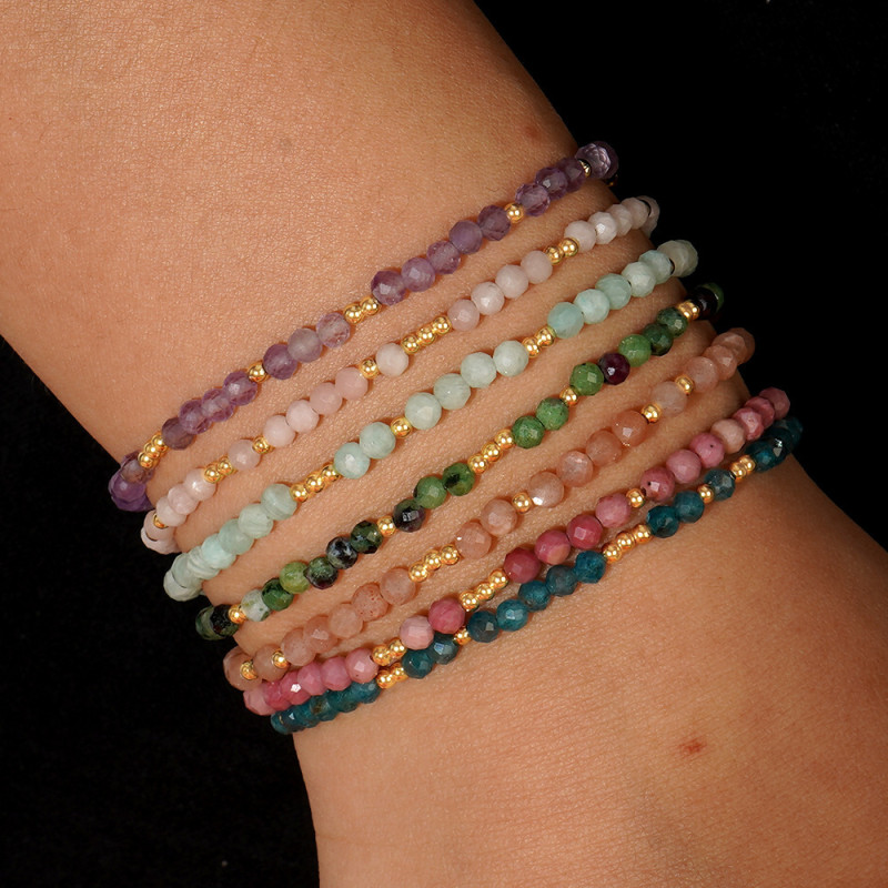 European and American Cross-Border Hot-Selling New Bohemian Style Colorful Natural Stone Bead Bracelet Women's Jewelry Niche Light Luxury