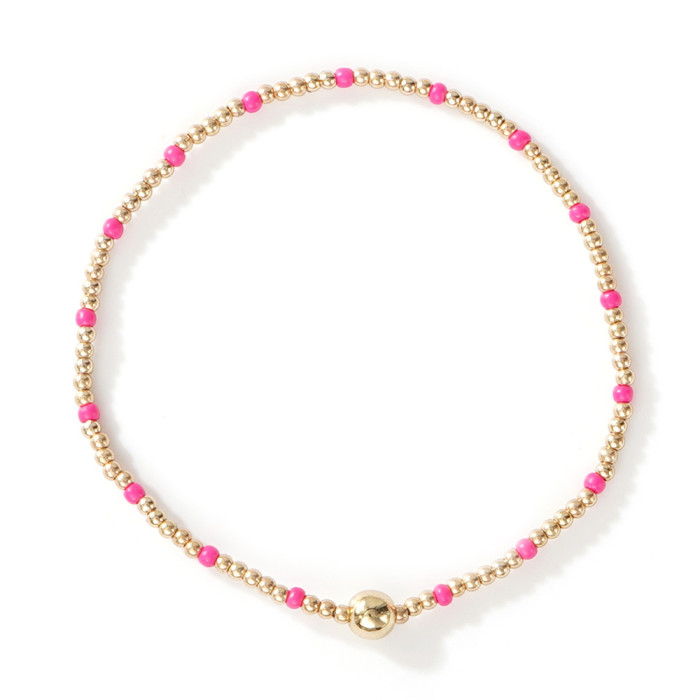 Fashion Girls Gold Beaded Stackable Friendship Bracelet Set Handmade Beaded Bracelet High-End Feel