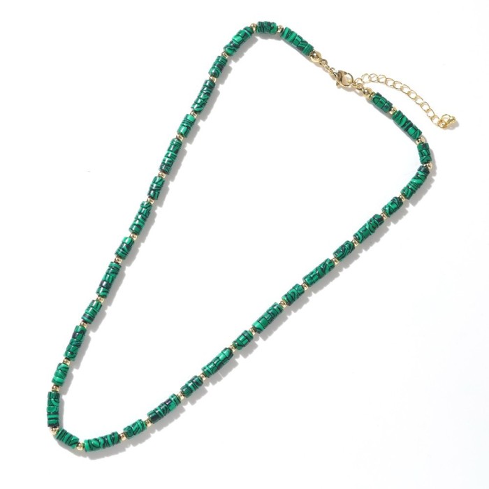 Cross-Border Hot Selling Ins Popular Simple Fashion Summer Beach Style Spacer Beads Colorful Abacus Beads Semi-Precious Stone Necklace