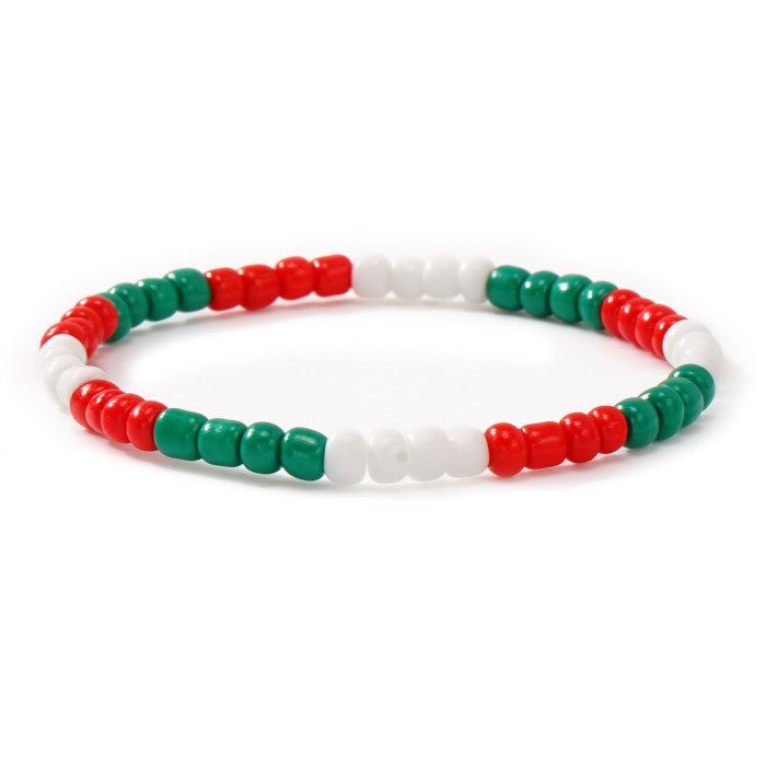 Red Green White Christmas Beaded Bracelet MERRY Letter Bell Heart Element Versatile Ins Style Hot Recommendation