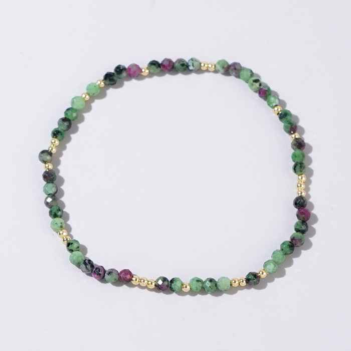 Natural Stone Elastic Cord Bracelet Multi-Color Mixed Japanese and Korean Style Small Particle Crystal Stone Jewelry Bracelet Ins Hot Style Jewelry