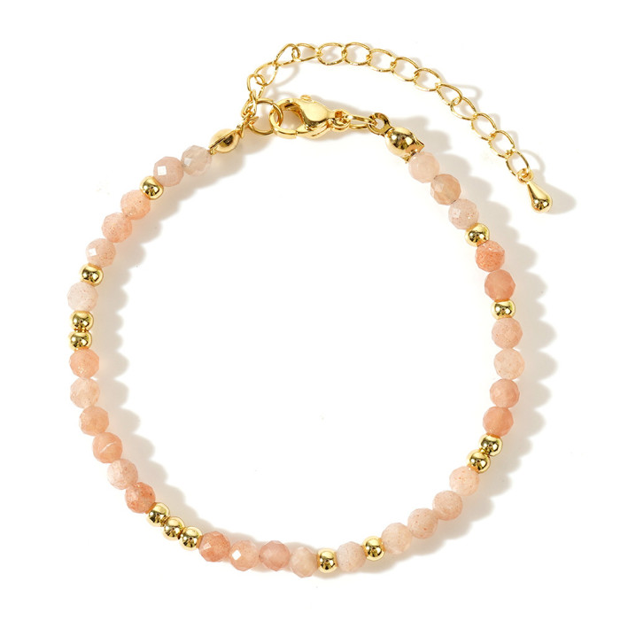 European and American Hot-Selling Natural Semi-Precious Stone Faceted Mixed Color Beaded Bracelet Niche High-End Jewelry Factory Direct Supply