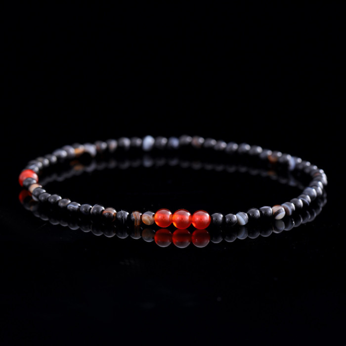 Natural Agate Tiger Eye Stone Tourmaline Garnet Lapis Lazuli Moonstone Bracelet for Men and Women Ins Single Circle Forest