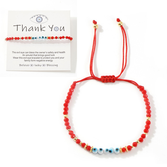 Summer New Red String Beaded Evil Eye Bracelet, Fashionable Couple's Must-Have Bracelet with a Light Luxury and High-...