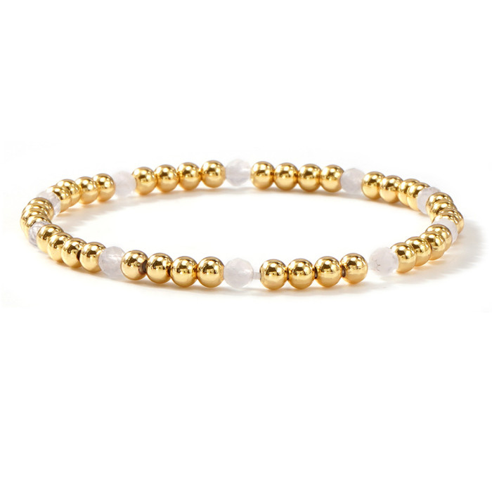 Natural Stone Beaded Bracelet for Women, Light Luxury Vintage Layered Set, 2025 New Ins Niche Design Versatile Bracelet