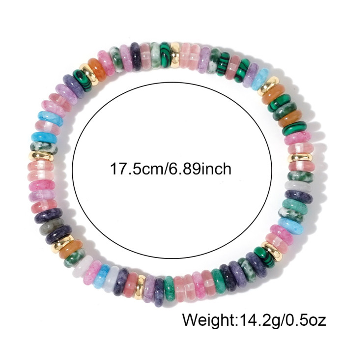 Cross-Border European and American Fashion Original Design Colorful Abacus Beads Semi-Precious Stone Bracelet Women's Bracelet Beaded Bracelet Jewelry