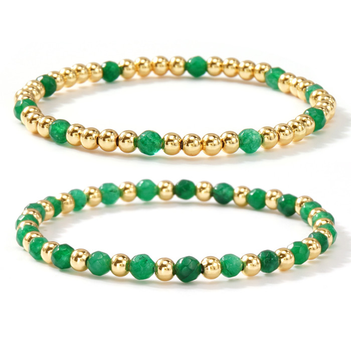 Natural Stone Beaded Bracelet for Women, Light Luxury Vintage Layered Set, 2025 New Ins Niche Design Versatile Bracelet