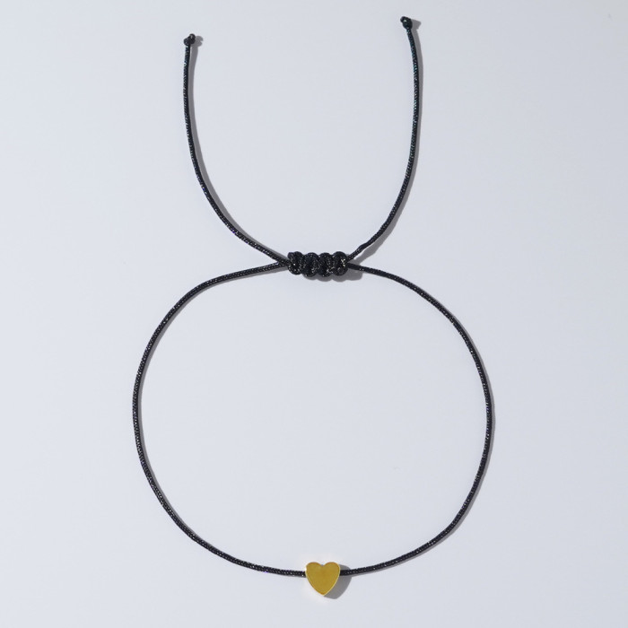 Cross-Border Hot-Selling Minimalist Heart Natural Stone Bracelet Couple Best Friend Commemorative Gift Small Accessories Wholesale Stall Bracelet
