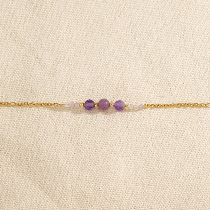 Cross-Border Hot-Selling Bohemian Bracelet Niche High-End Copper Bead O-Chain Semi-Precious Stone Bracelet Jewelry Wholesale
