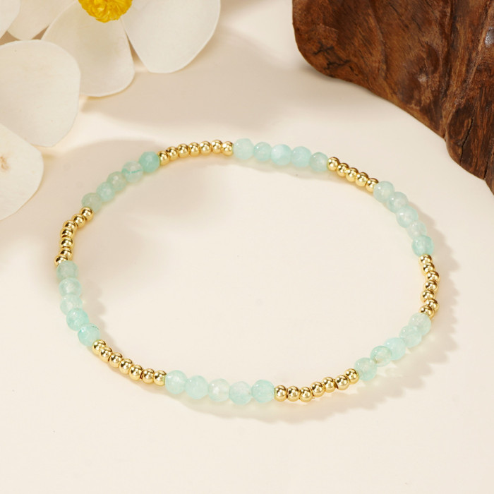 European and American Cross-Border Hot Fashion Personality Bosnian Style Colorful Natural Stone Handmade Beaded Bracelet for Women Wholesale