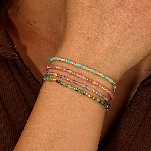 Cross-Border Hot-Selling New Bohemian Style Natural Stone Bead Bracelet Wholesale Women's Fashion Light Luxury Versatile