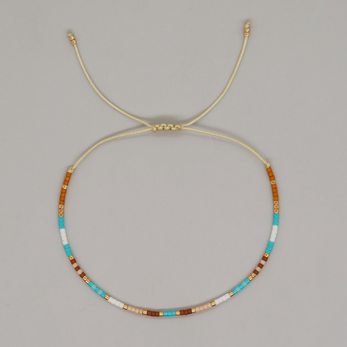 European and American Cross-Border High-End Feel Frisbee Beaded Colorful Natural Stone Necklace for Women Fashionable Light Luxury Versatile Collarbone Chain Choker