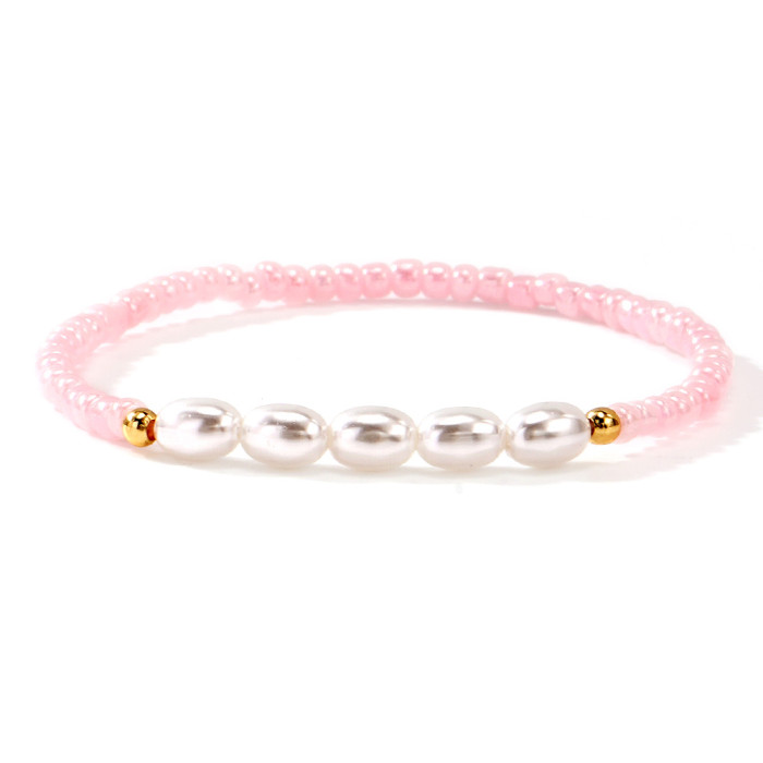 Bohemian Beaded Elastic Bracelet Exquisite Handmade Best Friend Style Daily Travel Trendy Elegant Bracelet