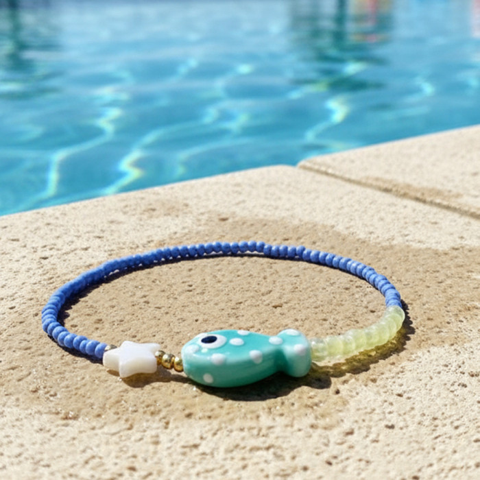Dopamine Color Ceramic Bracelet Style Small Fish Shell Pentagram New Fashion Creative Personality Niche