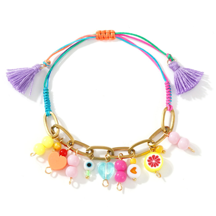 Hot-Selling Ins Style Soft Clay Bracelet Original Fashion Versatile Dopamine Handmade Adjustable Bracelet
