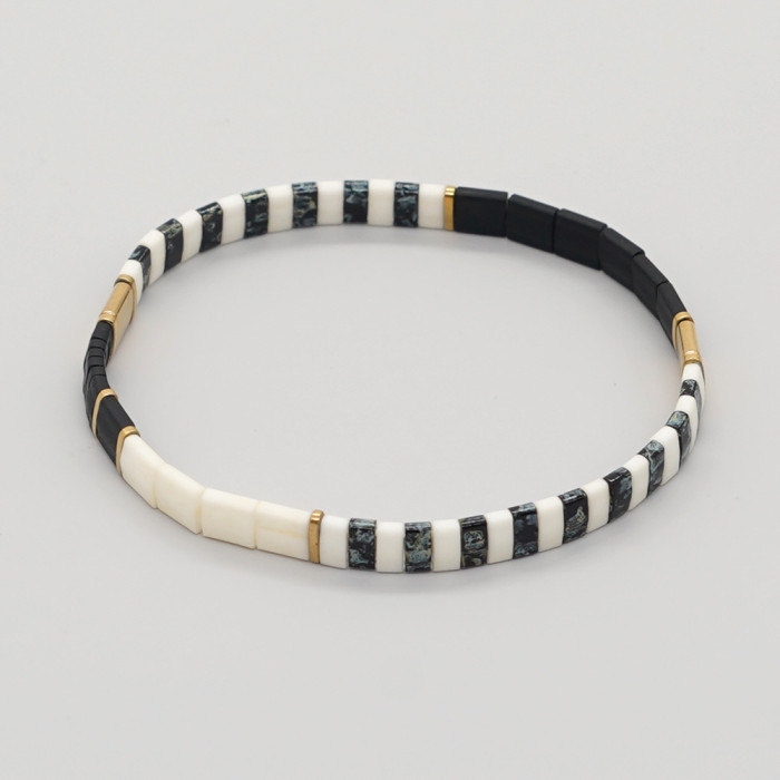 INS Same Style Tila Bead Red and White Color Matching Bracelet, Light Luxury Simple Summer Versatile Trendy Preferred...