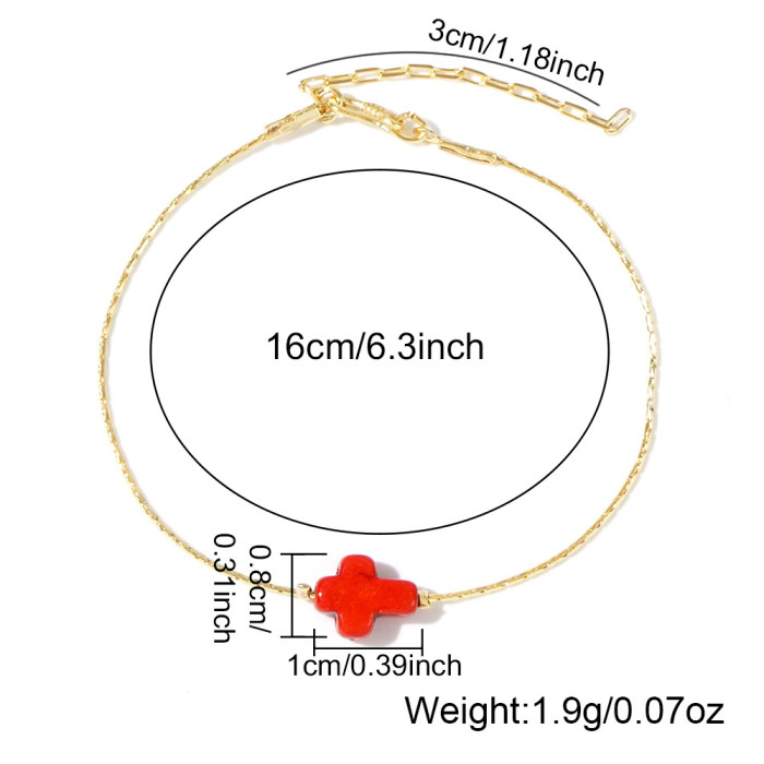 2025 Style Colorful Cross Bracelet for Women Gold Chain Unique Niche Design Wholesale, Necklaces
